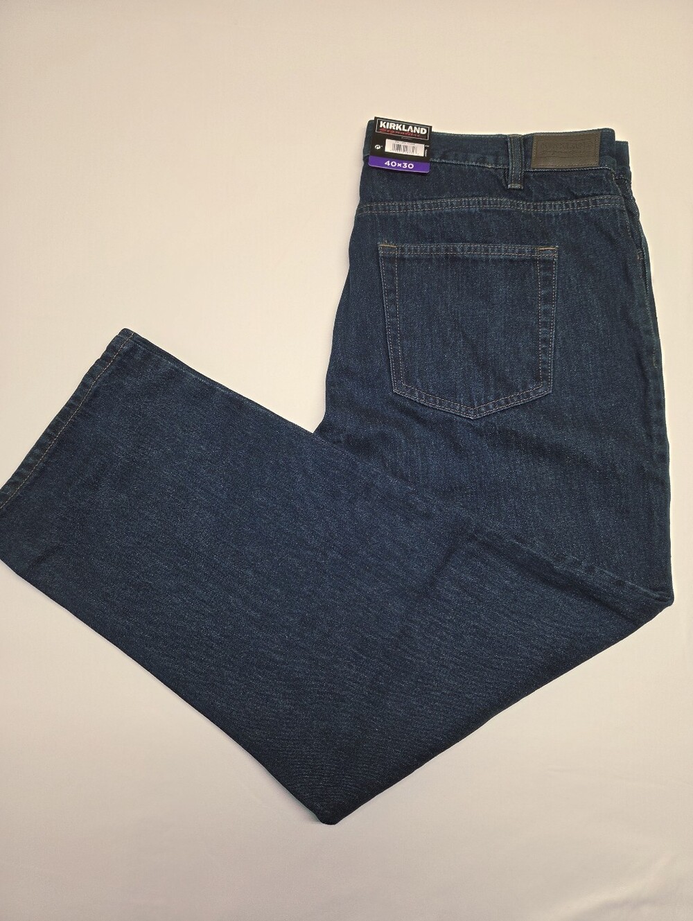 *NWT* Kirkland Signature Mens 40x30 Dark Blue Denim Jeans Relaxed Fit *NEW*